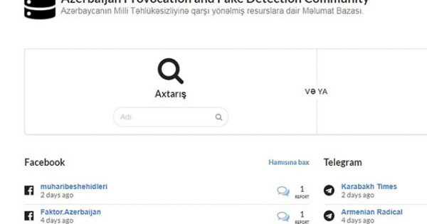 Ermənilərin saxta səhifələrini müəyyən etmək üçün fake.az saytı yaradıldı