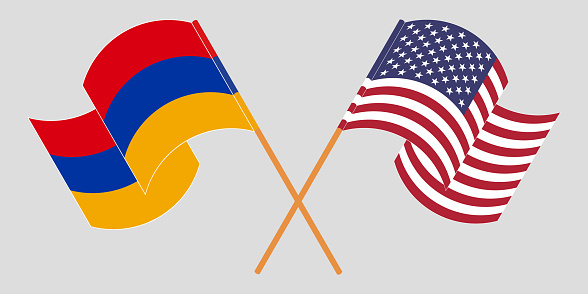 image-crossed-and-waving-flags-of-armenia-and-the-usa-vector-illustration